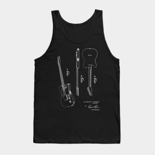 Guitar Vintage Patent Hand Drawing Tank Top